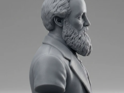 James Clerk Maxwell 3D Printable Bust 3D Print Model