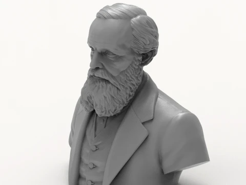 James Clerk Maxwell 3D Printable Bust 3D Print Model