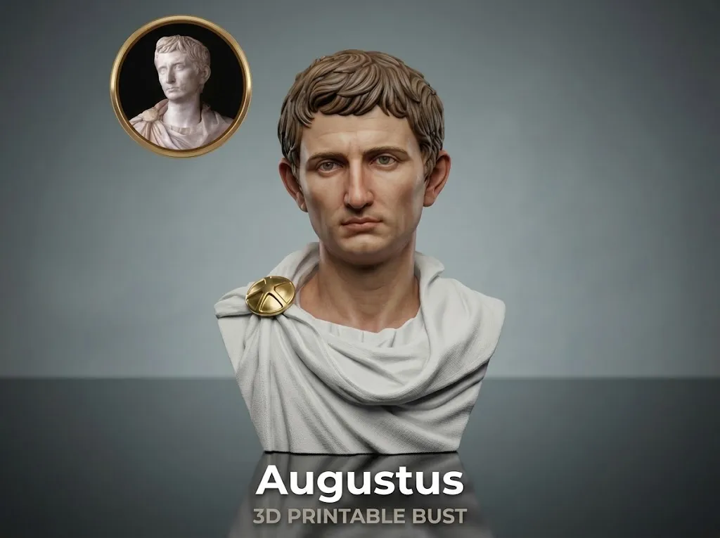 Augustus First Roman Emperor 3D Printable Bust 3D Print Model .c4d .max .obj .3ds .fbx .stl .blend 