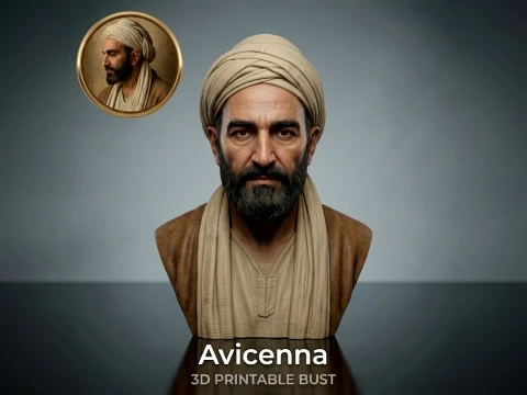 Avicenna Historical Polymath 3D Printable Bust 3D Print Model