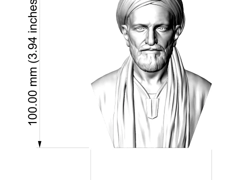 Avicenna Historical Polymath 3D Printable Bust 3D Print Model