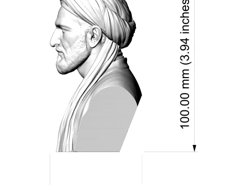 Avicenna Historical Polymath 3D Printable Bust 3D Print Model
