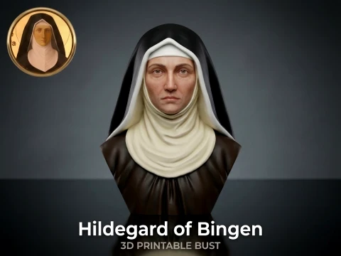 Hildegard of Bingen 3D Printable Bust 3D Print Model