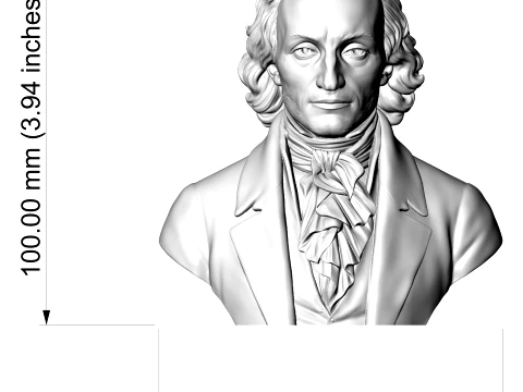 Niccol Paganini 3D Printable Bust 3D Print Model