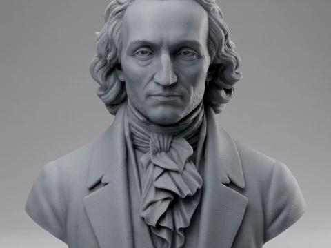 Niccol Paganini 3D Printable Bust 3D Print Model