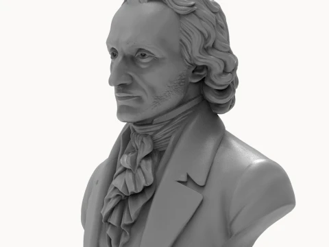 Niccol Paganini 3D Printable Bust 3D Print Model
