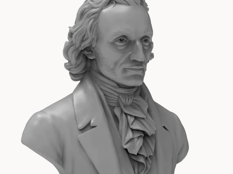 Niccol Paganini 3D Printable Bust 3D Print Model