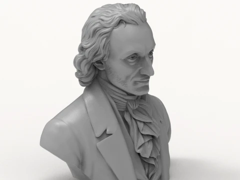 Niccol Paganini 3D Printable Bust 3D Print Model