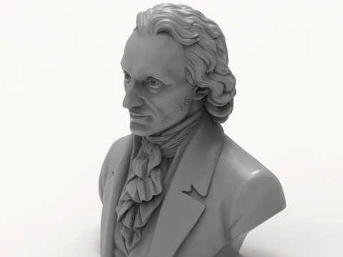 Niccol Paganini 3D Printable Bust 3D Print Model