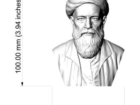 Omar Khayyam Persian Polymath 3D Printable Bust 3D Print Model