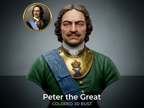 Peter the Great Russian Emperor 3D Printable Bust 3D Print Model