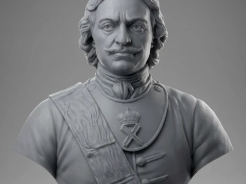 Peter the Great Russian Emperor 3D Printable Bust 3D Print Model