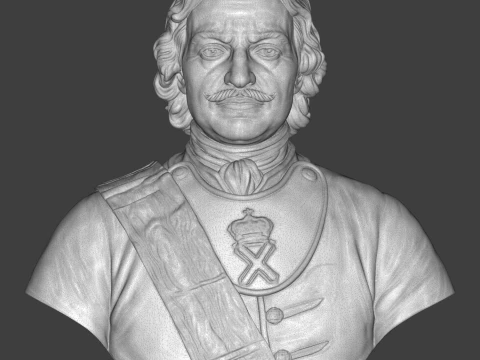 Peter the Great Russian Emperor 3D Printable Bust 3D Print Model