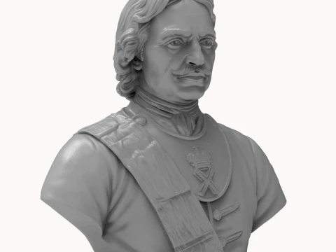 Peter the Great Russian Emperor 3D Printable Bust 3D Print Model