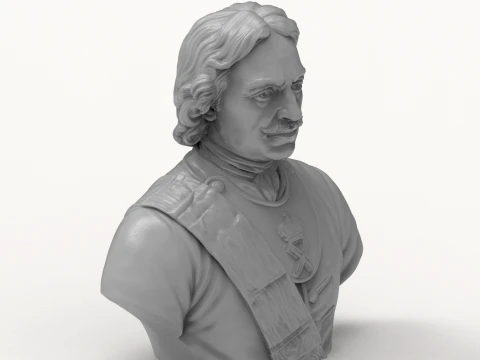 Peter the Great Russian Emperor 3D Printable Bust 3D Print Model