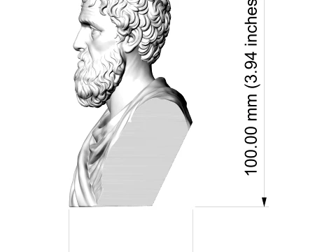 Phidias Ancient Greek Sculptor 3D Printable Bust 3D Print Model