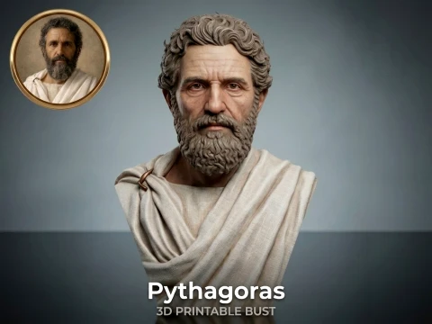 Pythagoras Ancient Greek Mathematician 3D Printable Bust 3D Print Model