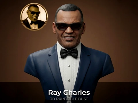 Ray Charles 3D Printable Bust 3D Print Model