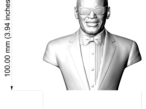 Ray Charles 3D Printable Bust 3D Print Model