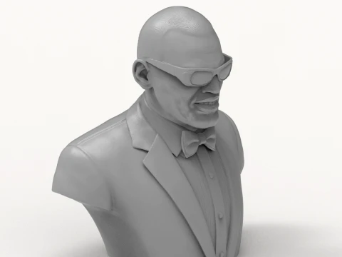 Ray Charles 3D Printable Bust 3D Print Model