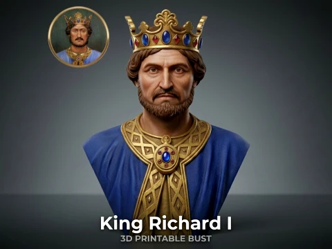 King Richard I 3D Printable Bust 3D Print Model