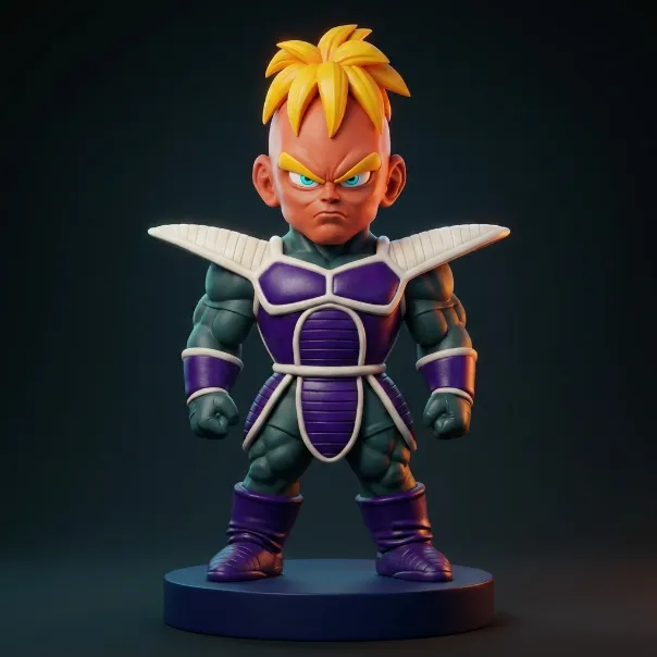 Armored Saiyan Warrior Figurine 3D Print Model 3D Print Model .c4d .max .obj .3ds .fbx .stl .blend 