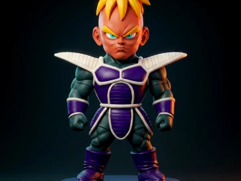 Armored Saiyan Warrior Figurine 3D Print Model Model do druku 3D