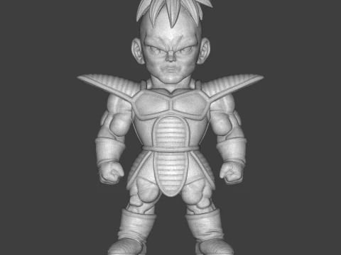 Armored Saiyan Warrior Figurine 3D Print Model 3D Print Model