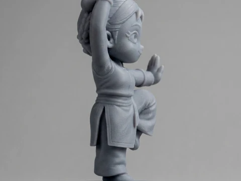 Cartoon Kung Fu Girl Figurine 3D Print Model 3D 3D Print Model