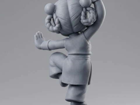 Cartoon Kung Fu Girl Figurine 3D Print Model 3D 3D Print Model