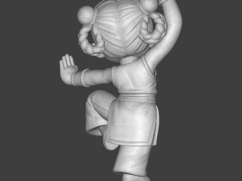 Cartoon Kung Fu Girl Figurine 3D Print Model 3D 3D Print Model