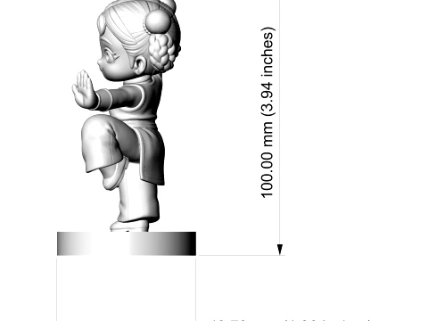 Cartoon Kung Fu Girl Figurine 3D Print Model 3D 3D Print Model