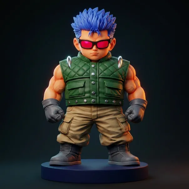 Anime Mercenary Brawler Figurine 3D Print Mode 3D Print Model .c4d .max .obj .3ds .fbx .stl .blend 