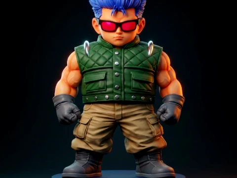 Anime Mercenary Brawler Figurine 3D Print Mode Model do druku 3D