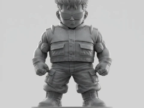 Anime Mercenary Brawler Figurine 3D Print Mode 3D Print Model