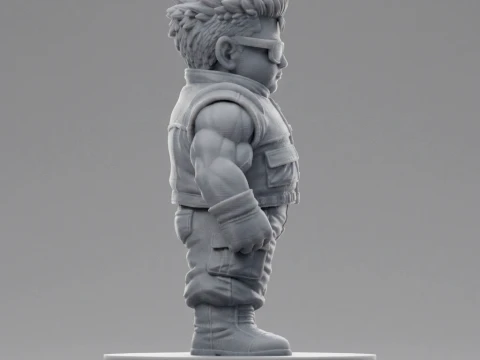 Anime Mercenary Brawler Figurine 3D Print Mode 3D Print Model