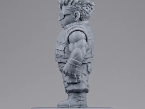 Anime Mercenary Brawler Figurine 3D Print Mode 3D Print Model