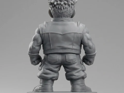 Anime Mercenary Brawler Figurine 3D Print Mode 3D Print Model