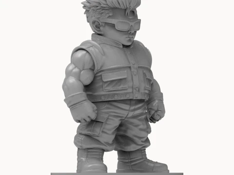 Anime Mercenary Brawler Figurine 3D Print Mode 3D Print Model