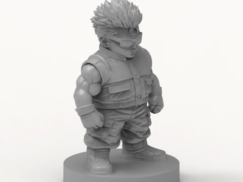 Anime Mercenary Brawler Figurine 3D Print Mode 3D Print Model