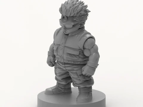 Anime Mercenary Brawler Figurine 3D Print Mode 3D Print Model