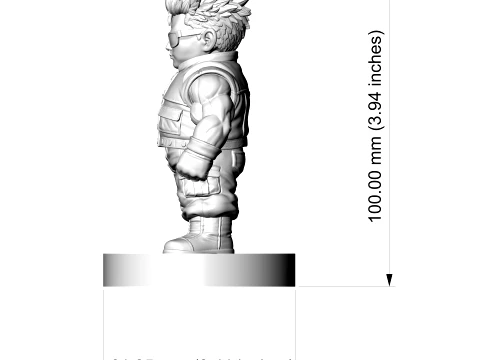 Anime Mercenary Brawler Figurine 3D Print Mode 3D Print Model