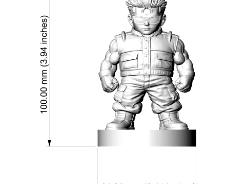 Anime Mercenary Brawler Figurine 3D Print Mode 3D Print Model