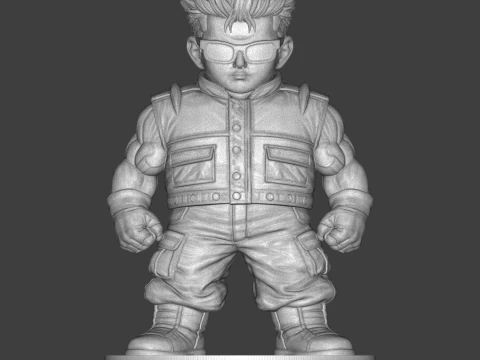 Anime Mercenary Brawler Figurine 3D Print Mode 3D Print Model