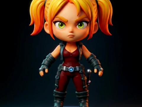 Anime Mercenary Girl Figurine 3D Print Model 3D Принт Модель