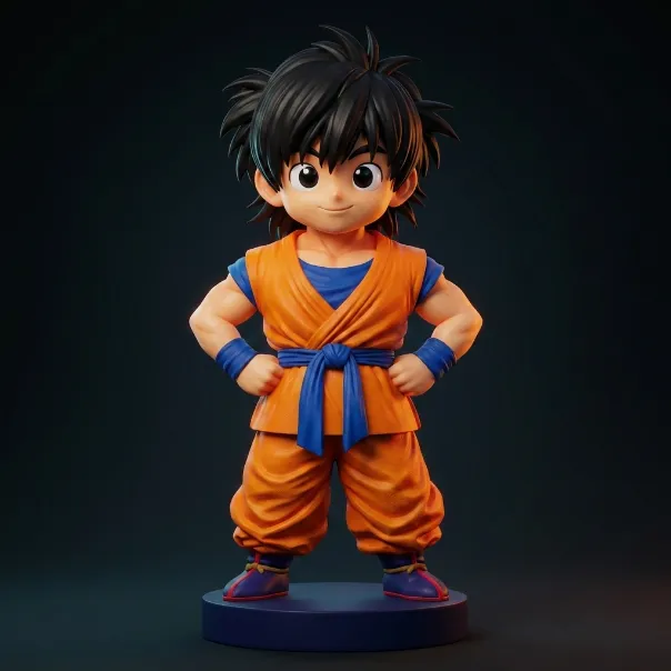 Kid Goku Chibi Figurine 3D Print Model 3D Print Model .c4d .max .obj .3ds .fbx .stl .blend 