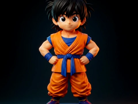 Kid Goku Chibi Figurine 3D Print Model 3D Print Model