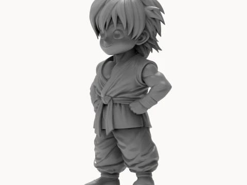 Kid Goku Chibi Figurine 3D Print Model 3D Print Model