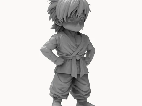 Kid Goku Chibi Figurine 3D Print Model 3D Print Model