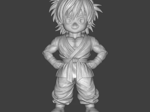 Kid Goku Chibi Figurine 3D Print Model 3D Print Model